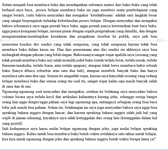 Setahun Belajar Membaca